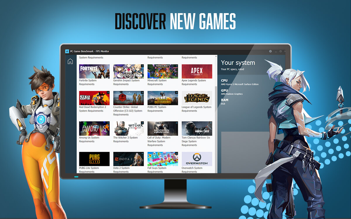 PC Game Benchmark FPS Monitor lets you discover new games